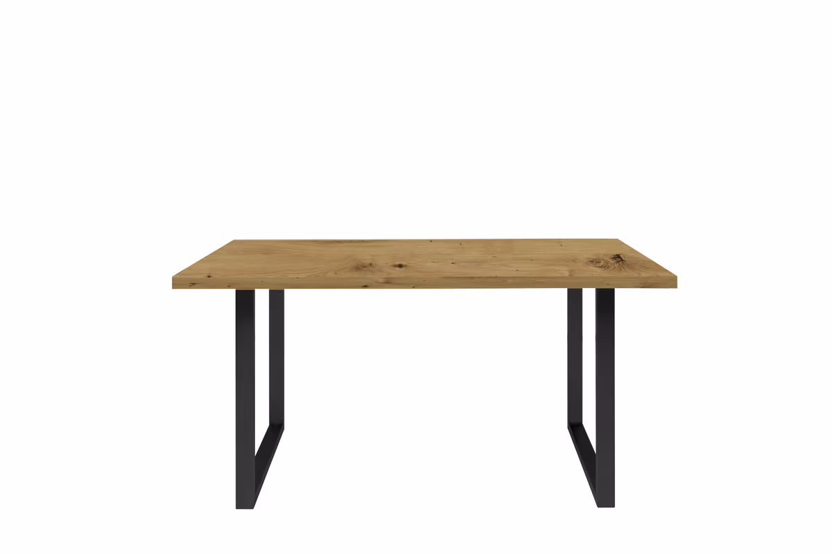 Esstisch - LB ca. 140x90 cm, Eiche Nachbildung, Schwarz