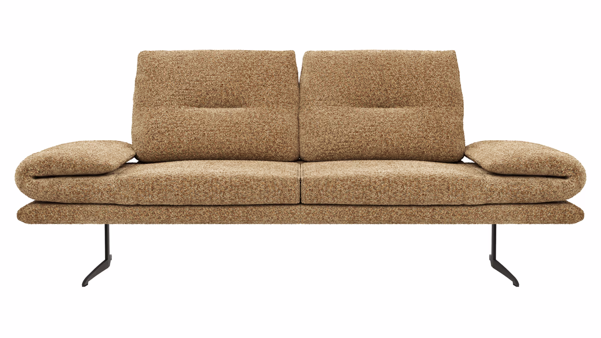 Sofa Lucero 2.0 - 2,5-Sitzer inkl. Rückenlehne verstellbar, Stoff, Cognac