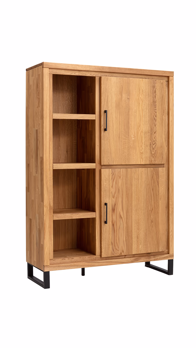 Highboard Farmingdale light - Eiche massiv, natur geölt