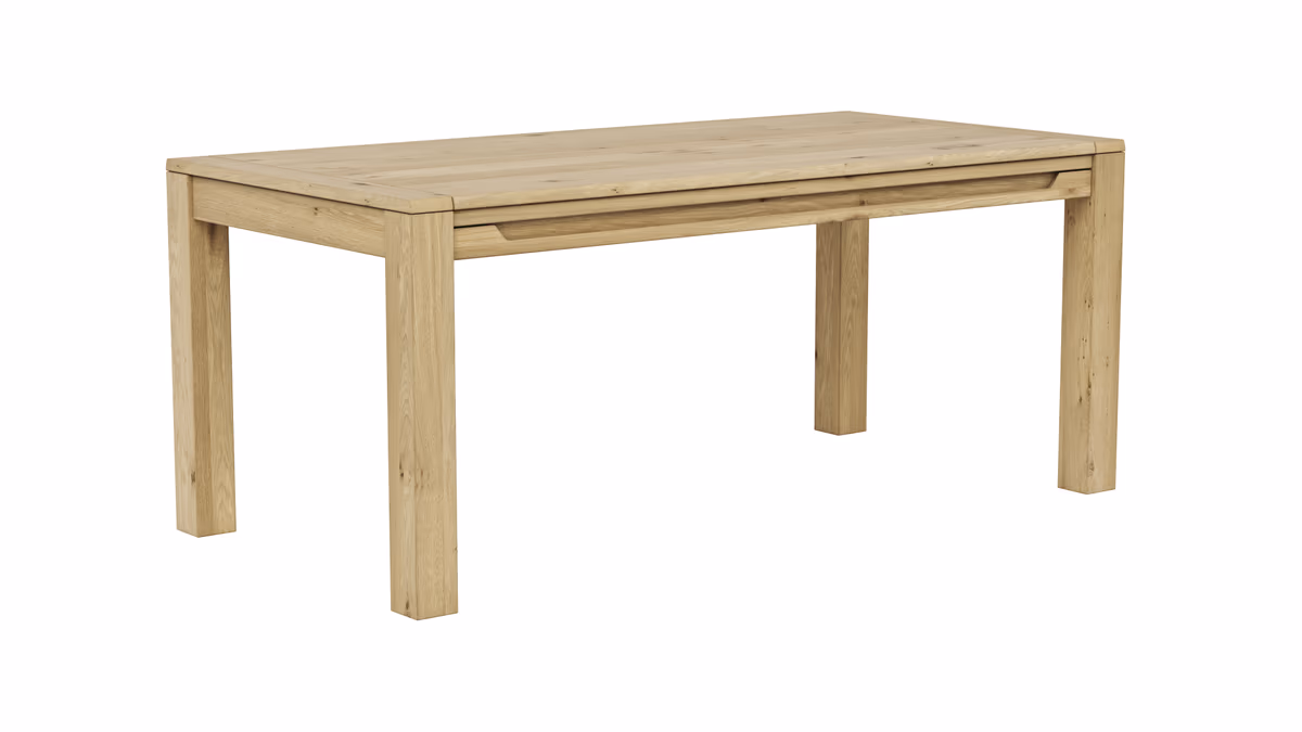 Esstisch Amora - LB ca. 180x90 cm, Wildeiche massiv bianco