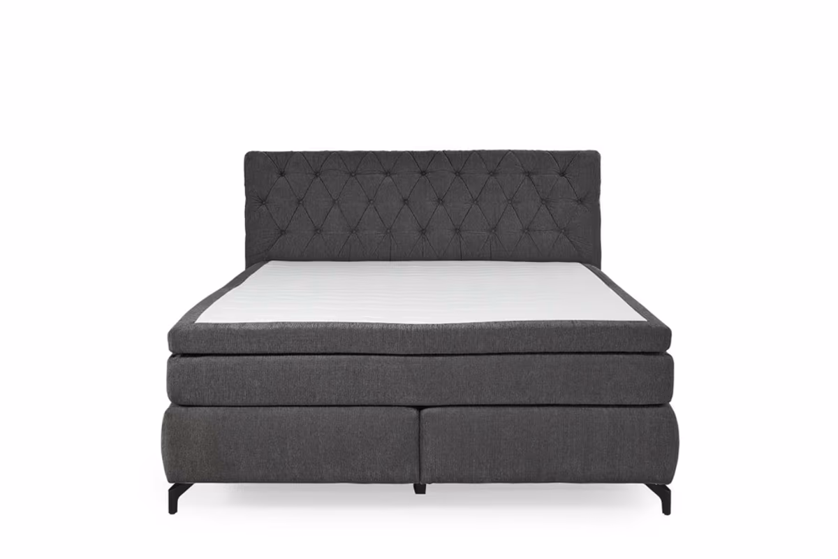 Boxspringbett JOLIN MIX- Liegefläche ca. 180x200 cm, Stoff Anthrazit