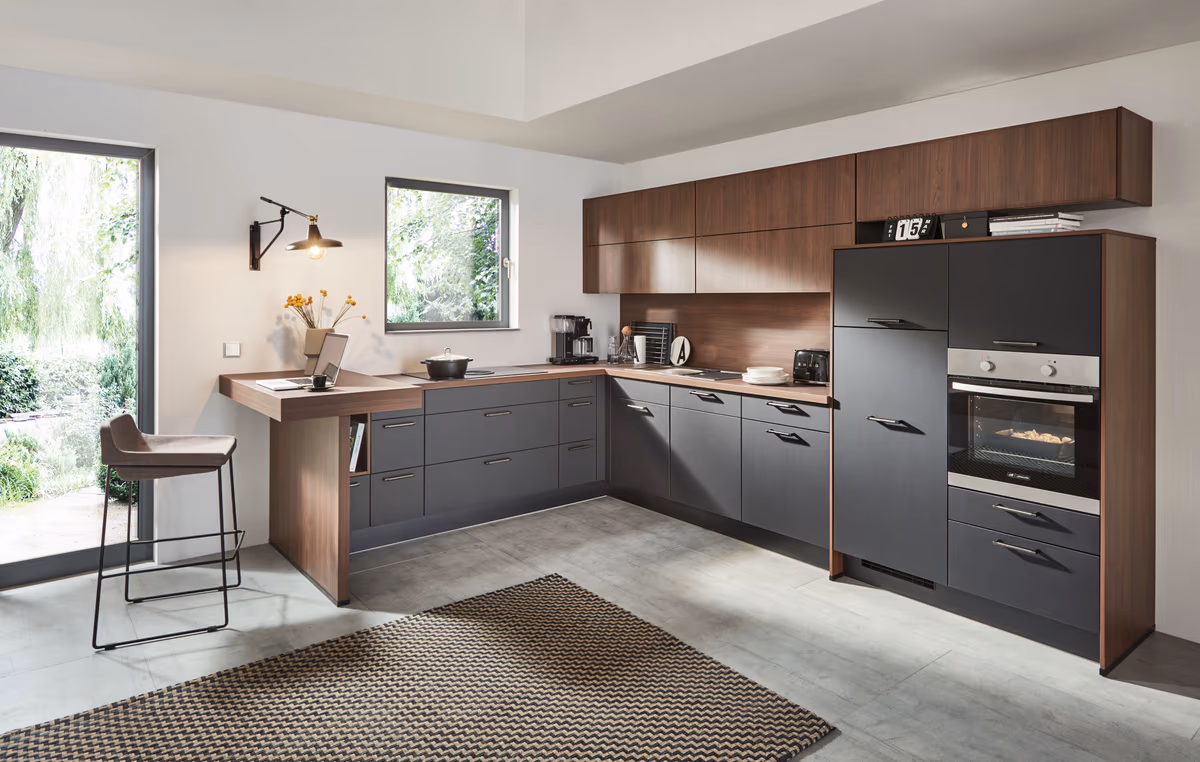 Winkelküche 34.190 12 321, Graphitschwarz