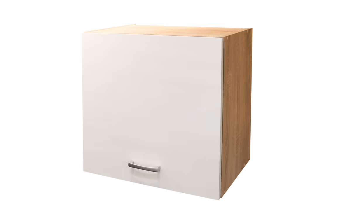 Hängeschrank- B ca. 50 cm, Eiche Dekor, Weiß, Matt