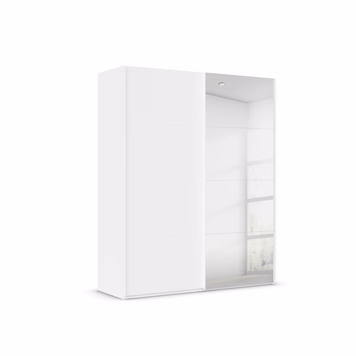 Schwebetürenschrank ROVERO- B ca. 181 cm, Weiß, Spiegel
