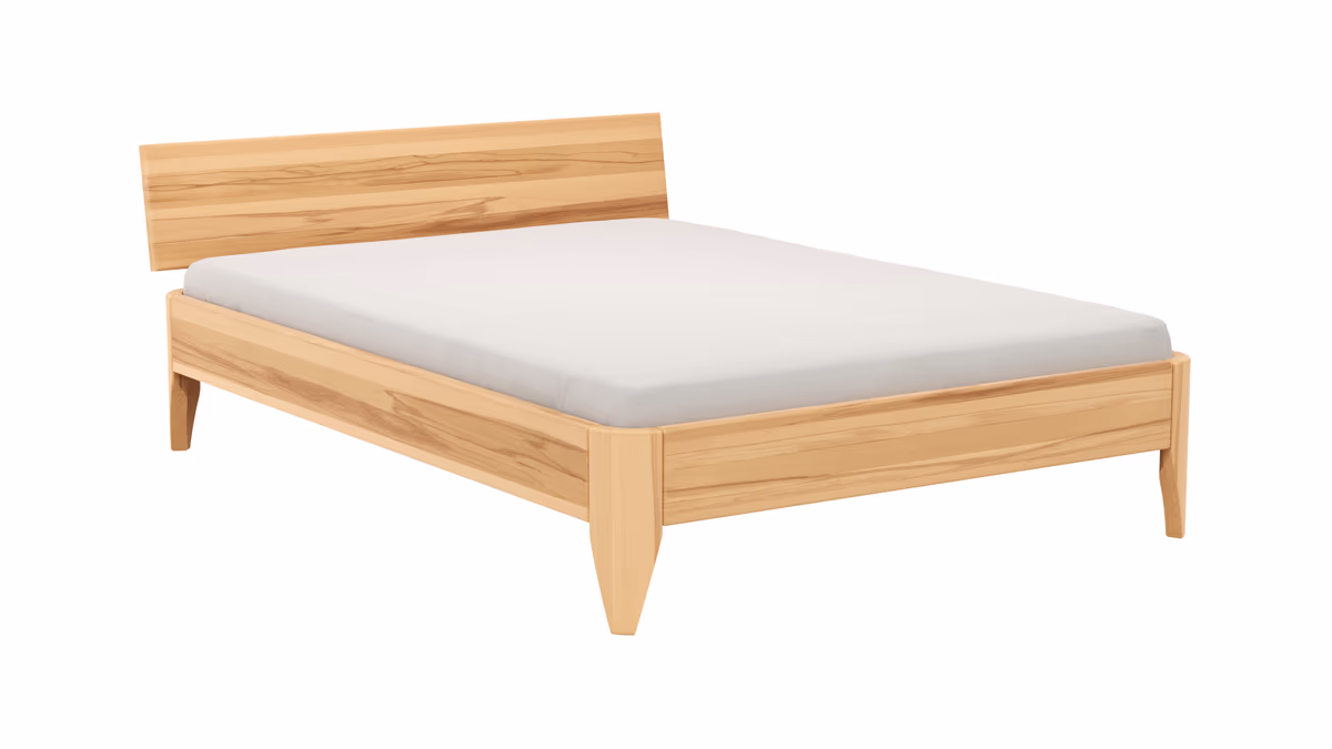 Bettgestell 1660 - Liegefläche ca. 140x200 cm, Kernbuche massiv, geölt
