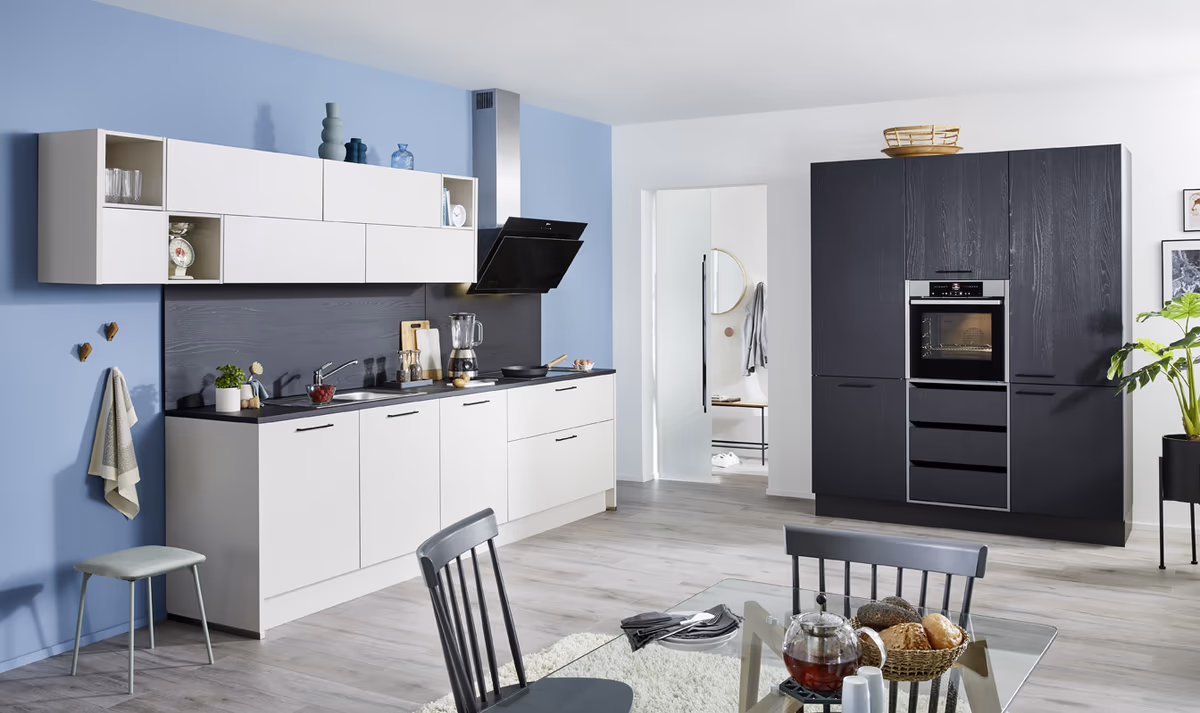 Winkelküche 41.110 1 422, Eiche Nero Nachbildung