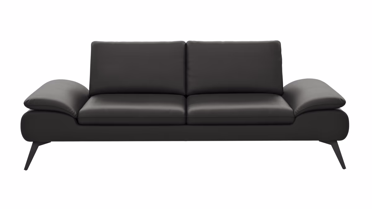 Sofa Collina - 3-Sitzer, Leder, Schwarz