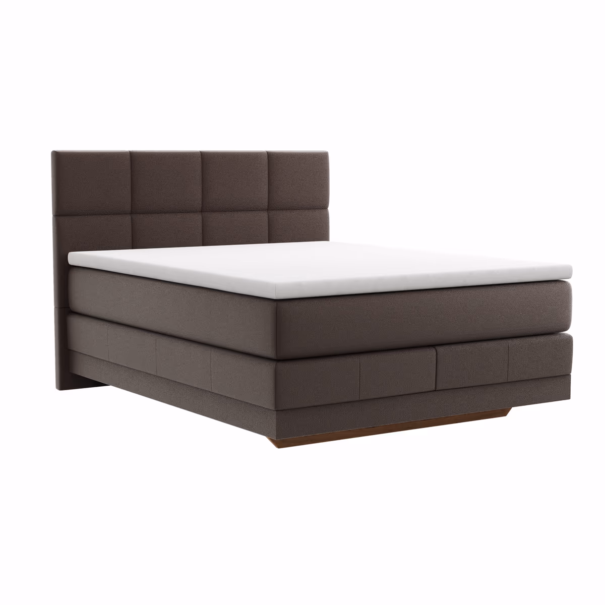 Boxspringbett Alpin Luxe - Liegefläche ca. 160x200 cm, Stoff, Dunkelbraun