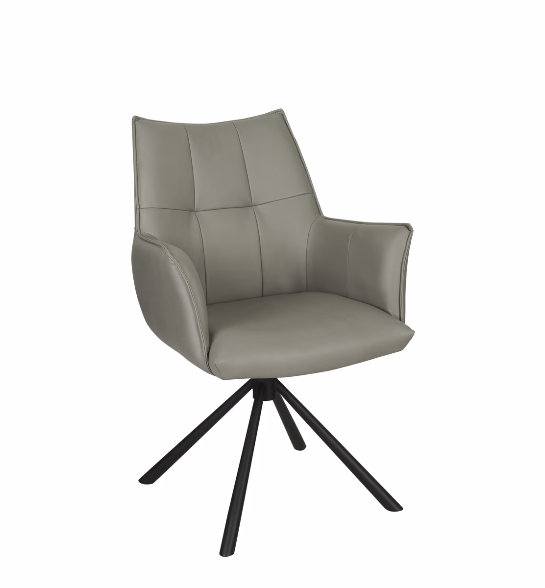 Armlehnstuhl MAKANA - drehbar, Stoff, Hellgrau