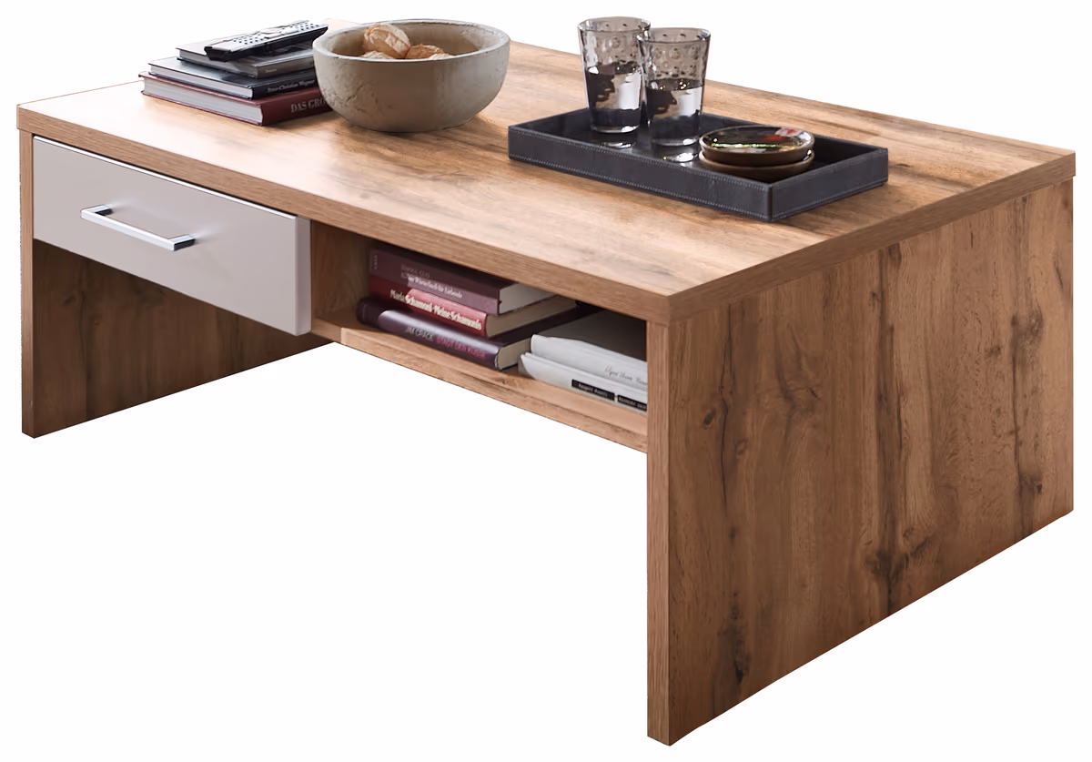 Couchtisch - LB ca. 110x64 cm, Eiche Altholz Nachbildung, Kaschmir