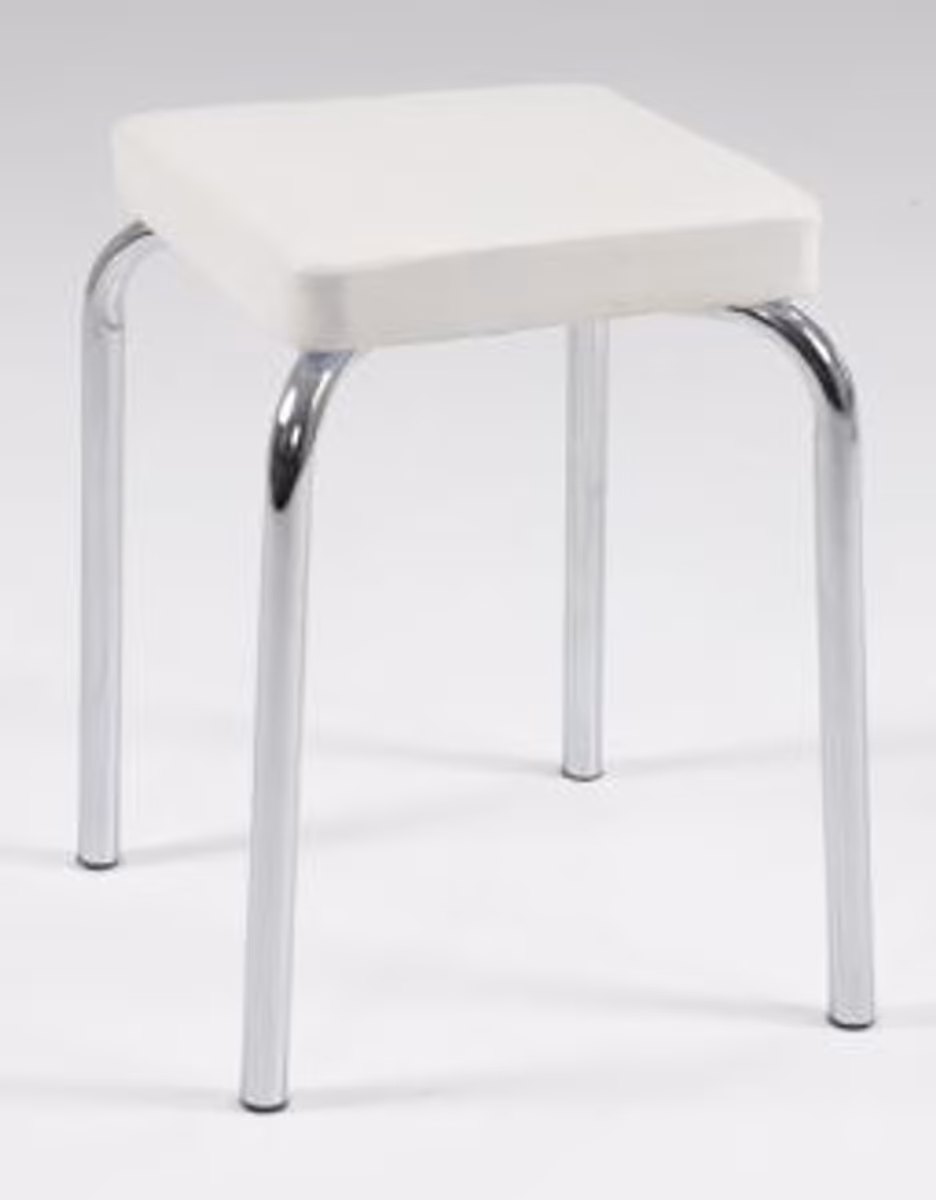 Hocker - Kunstleder, Weiß