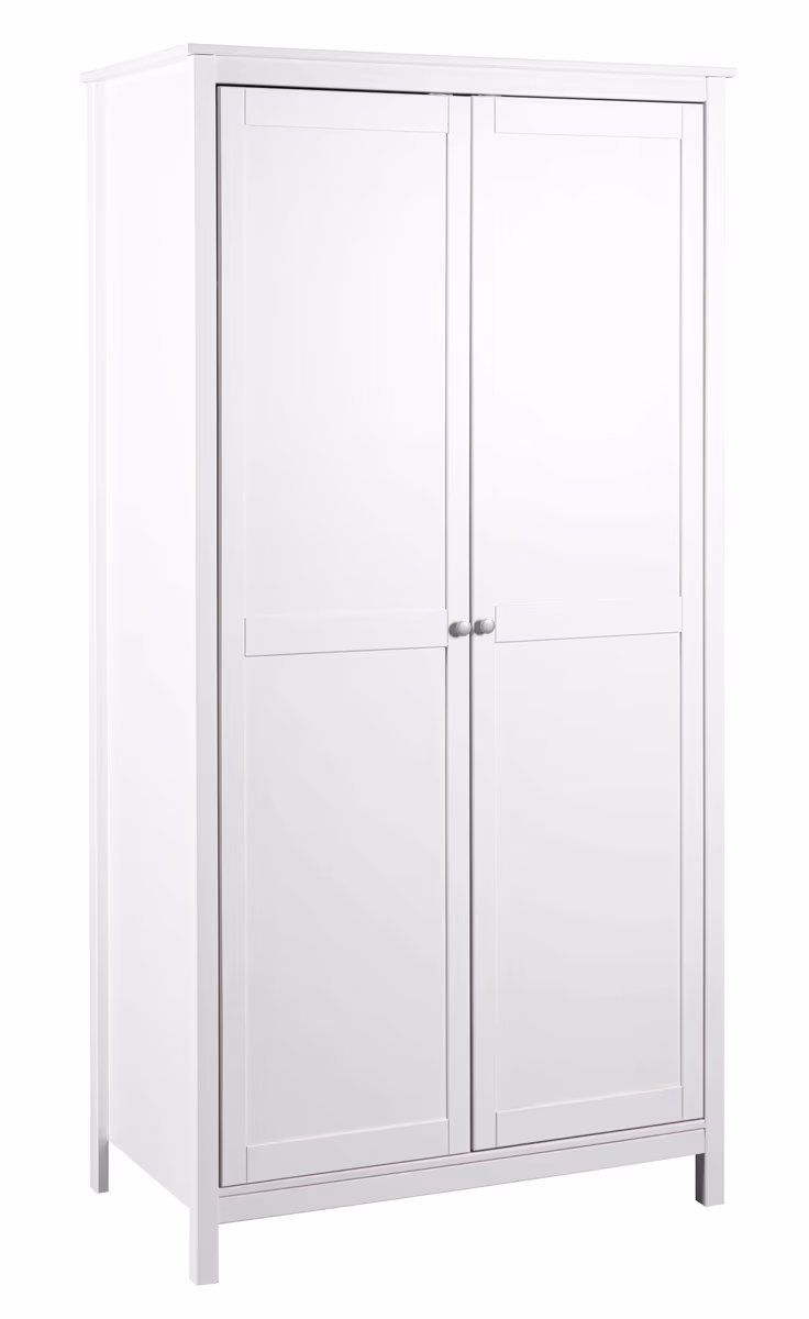 Drehtürenschrank - B ca. 107 cm, Weiß