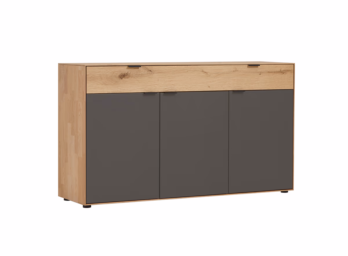 Sideboard Tucson - Korpus Wildeiche, Front Lack Anthrazit