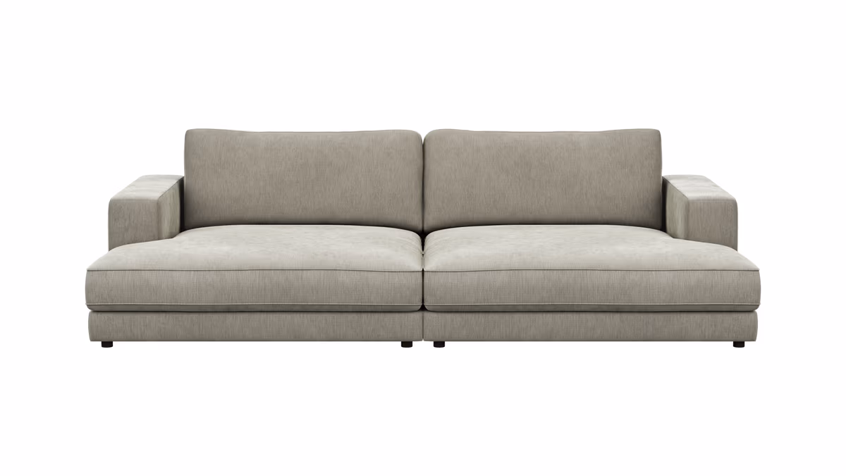 Megasofa Juni - Stoff, Hellgrau