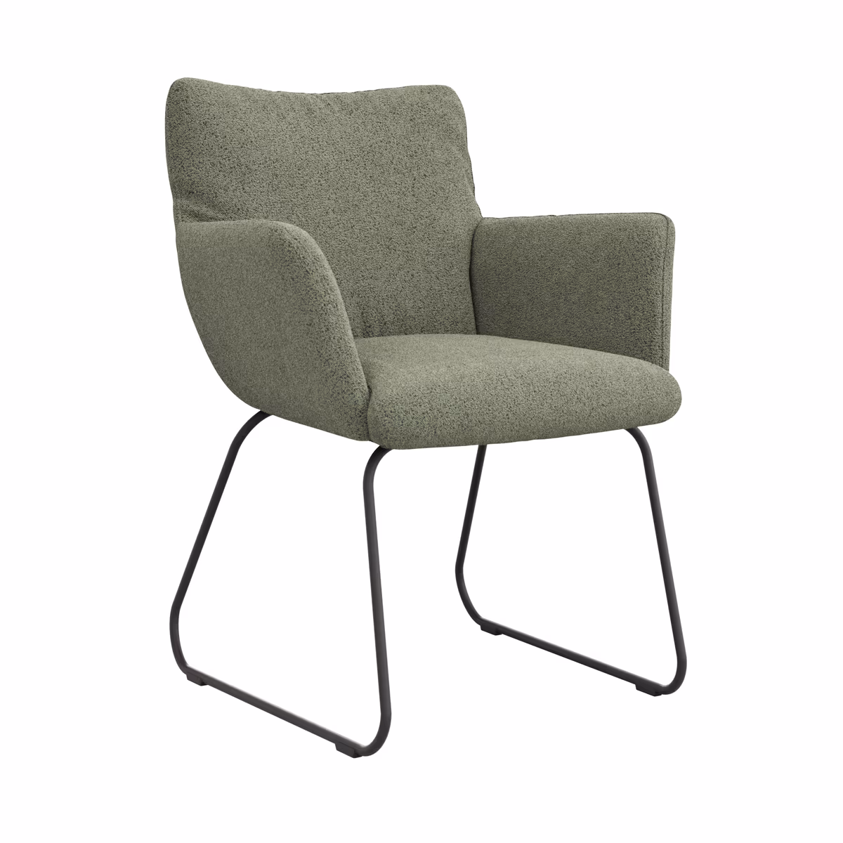 Armlehnstuhl Nashville - Stoff, Olivgrün