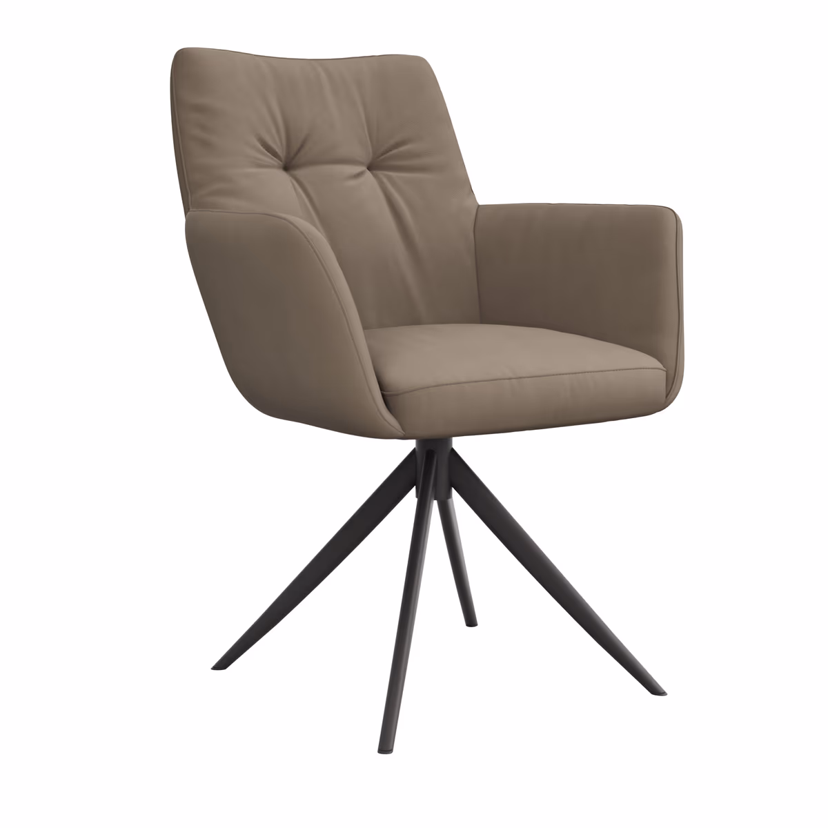 Armlehnstuhl Nashville - drehbar, Leder, Taupe