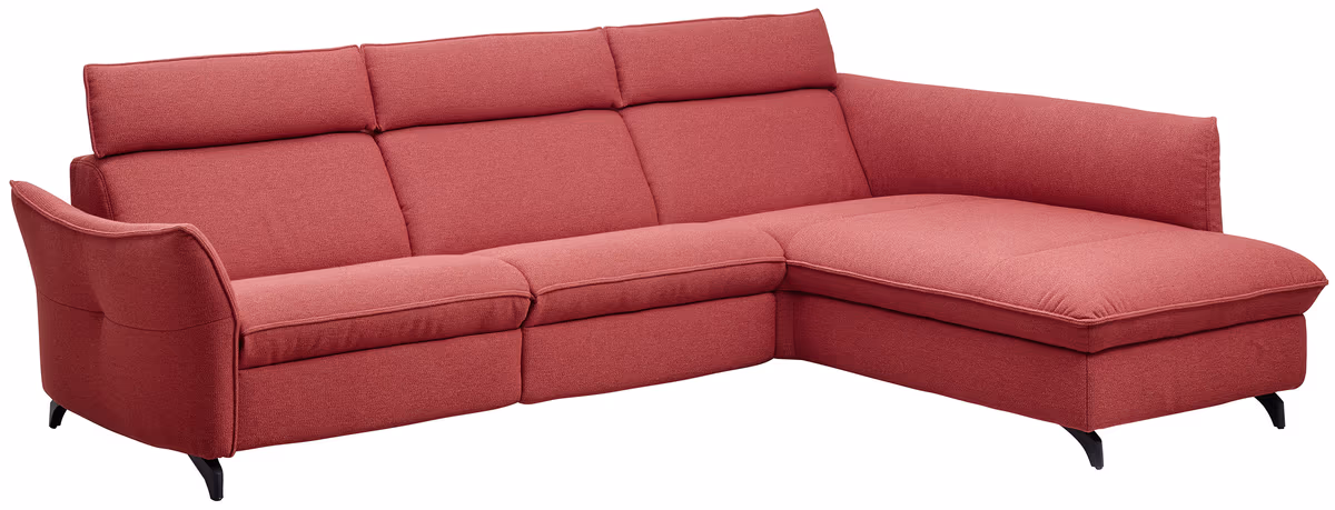 Polsterecke EM St. Moritz - 2,5-Sitzer, Relaxfunktion elektrisch, Stoff, Campari