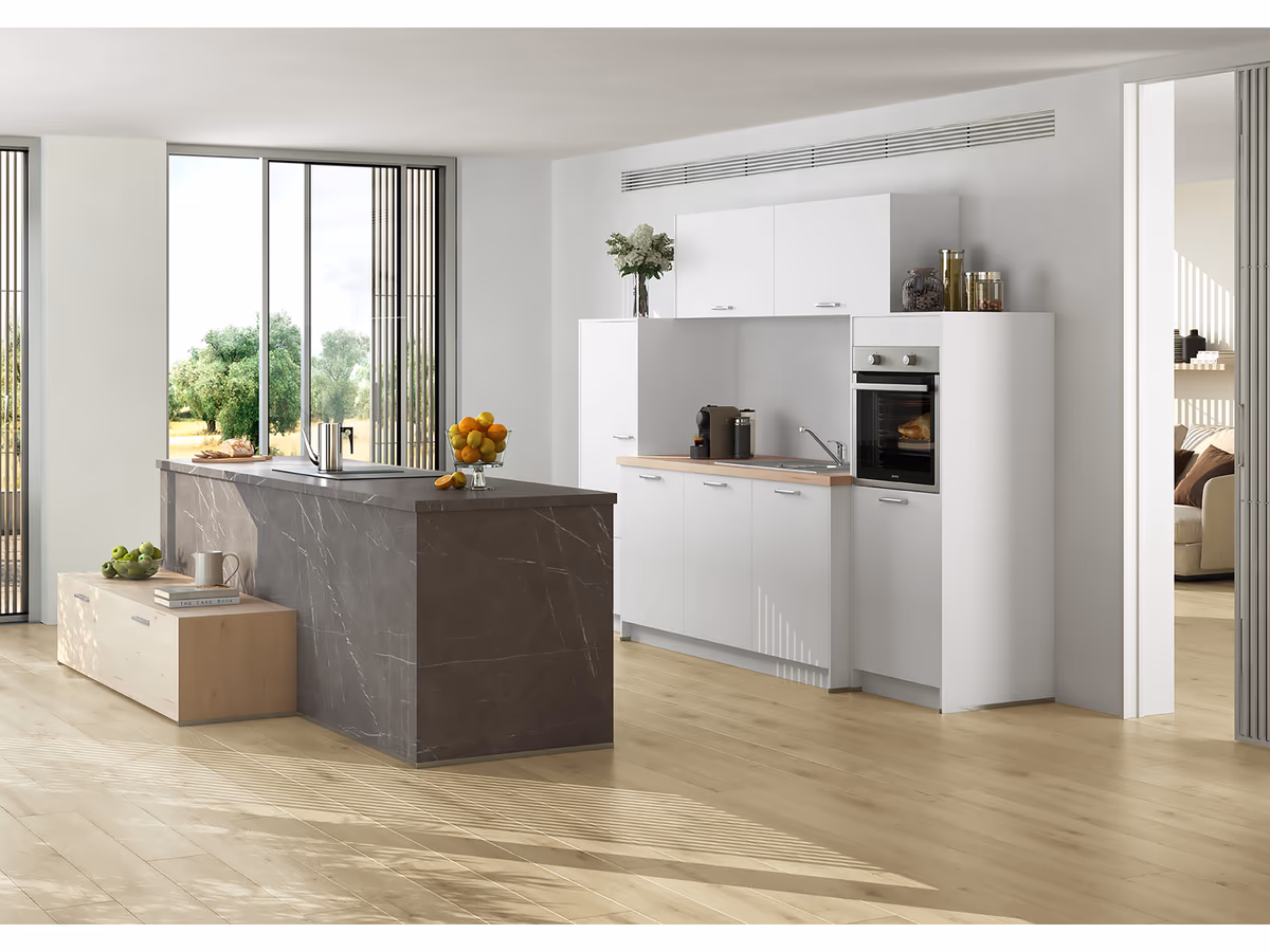 Inselküche 52.180 2 520, Weiß matt