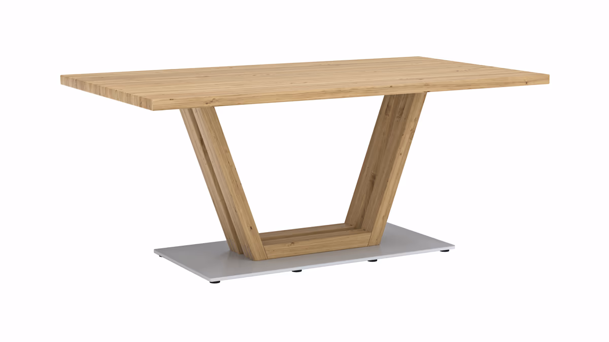 Couchtisch Faro Plus - LBH ca. 65x115x50 cm, Wildeiche massiv, Holzfarben Bianco