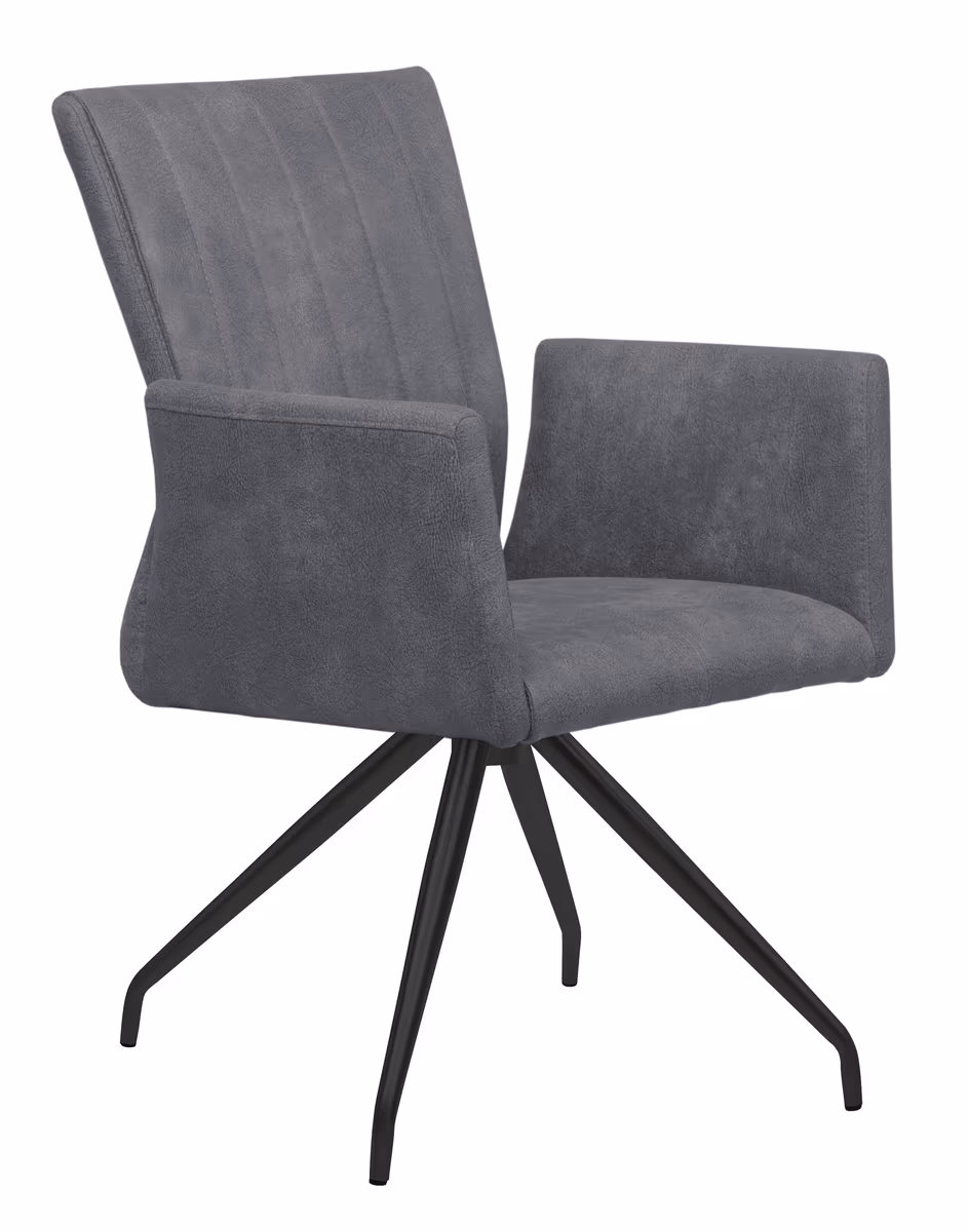 Armlehnstuhl - drehbar, Stoff, Dunkelgrau