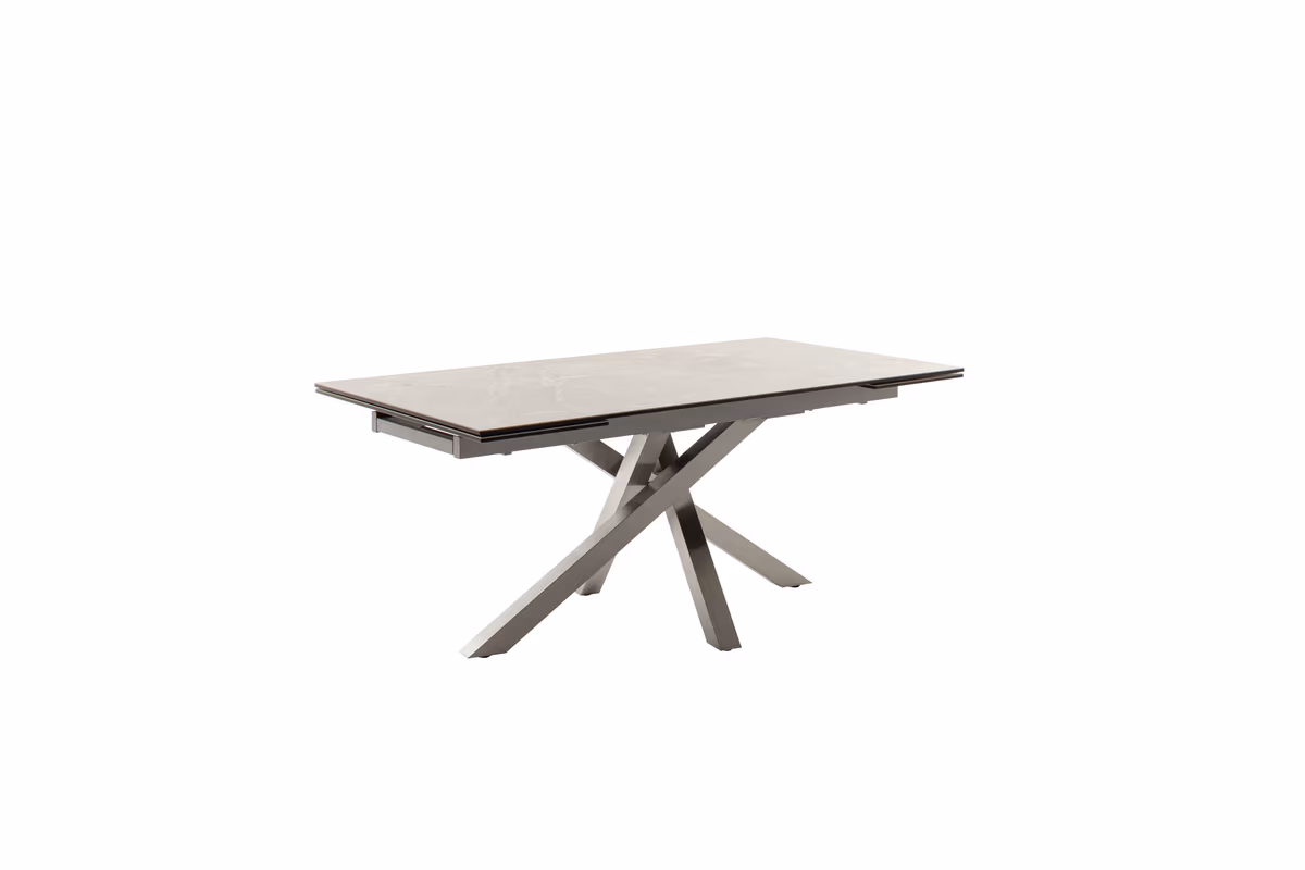 Esstisch - ausziehbar, BL ca. 90X180(260) cm, Keramik, Grau marmoriert