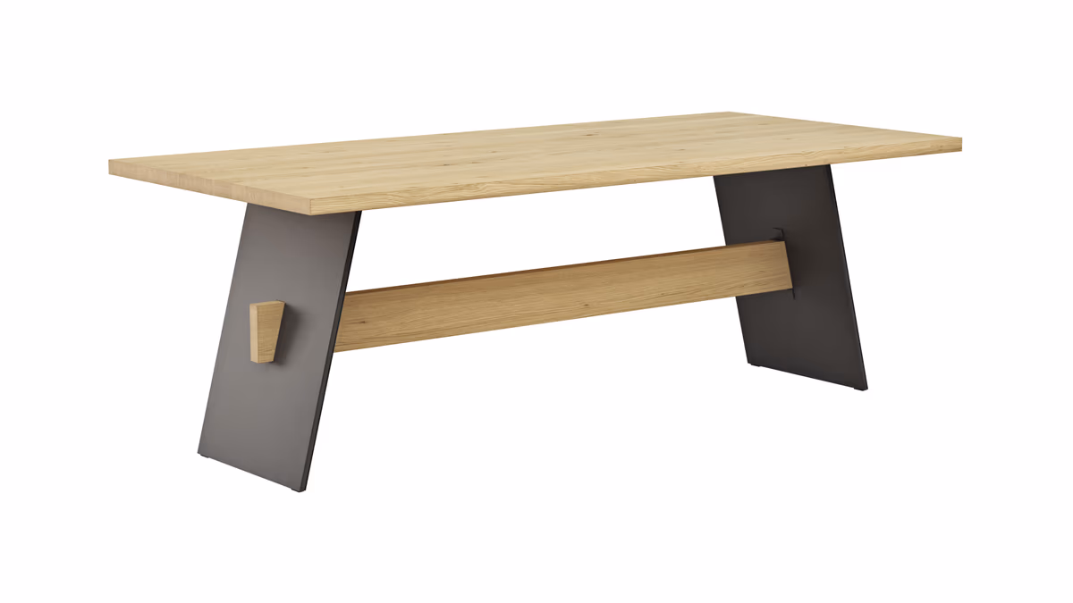 Esstisch Phoenix - LB ca. 220x100 cm, Eiche massiv, Bianco geölt