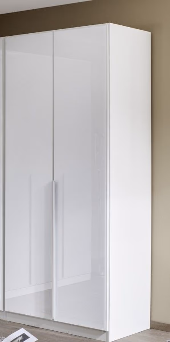 Drehtürenschrank ROMAN SPIN- B ca. 90 cm, Weiß, Glas, Weiß