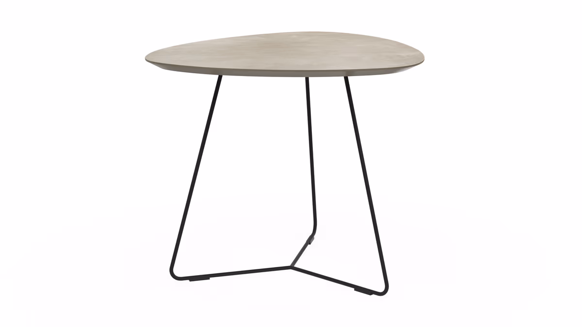 Ecktisch Fano - LBH ca. 59x50x50 cm, HPL Laminat, Grau