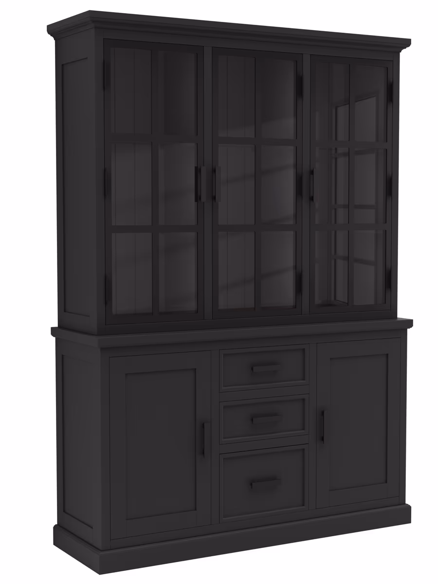 Buffetschrank Litchfield Metal - Graphit, Non-Antique / Metal, Black
