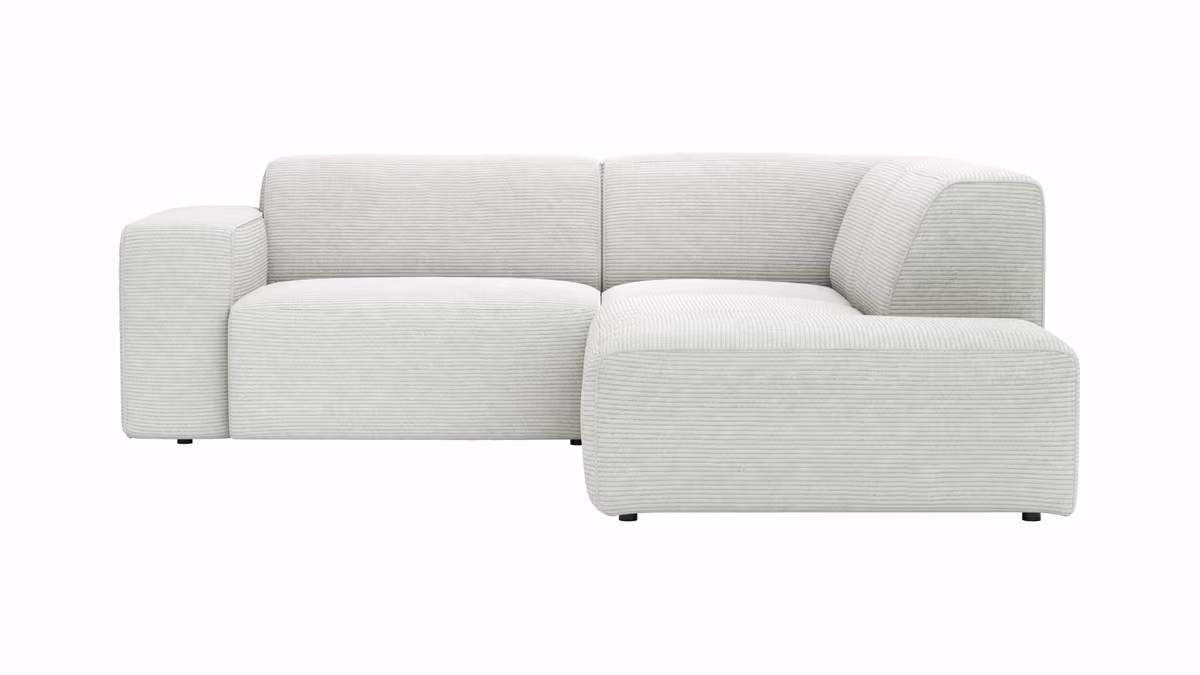 Ecksofa Elementos - 1,5-Sitzer links mit Ecke rechts, Stoff, Weiß