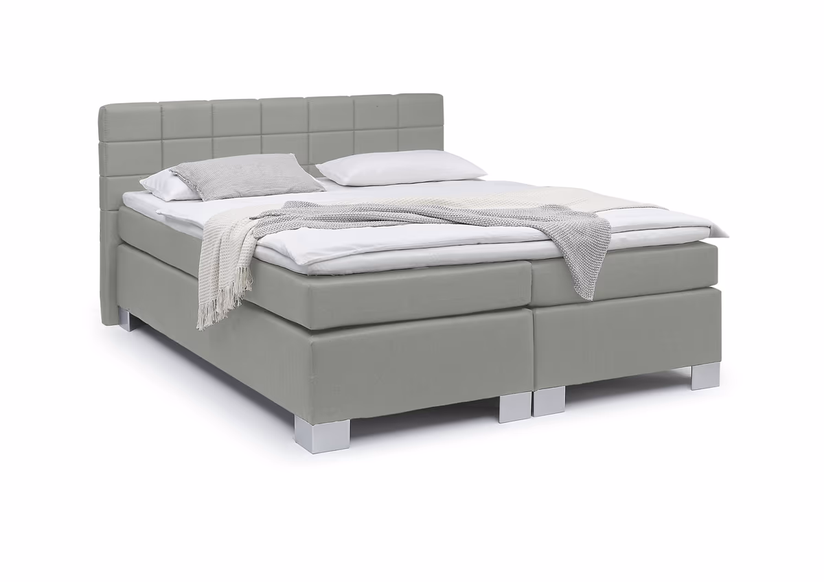 Boxspringbett HAIKOS- Liegefläche ca. 180x200 cm, Stoff, Grau