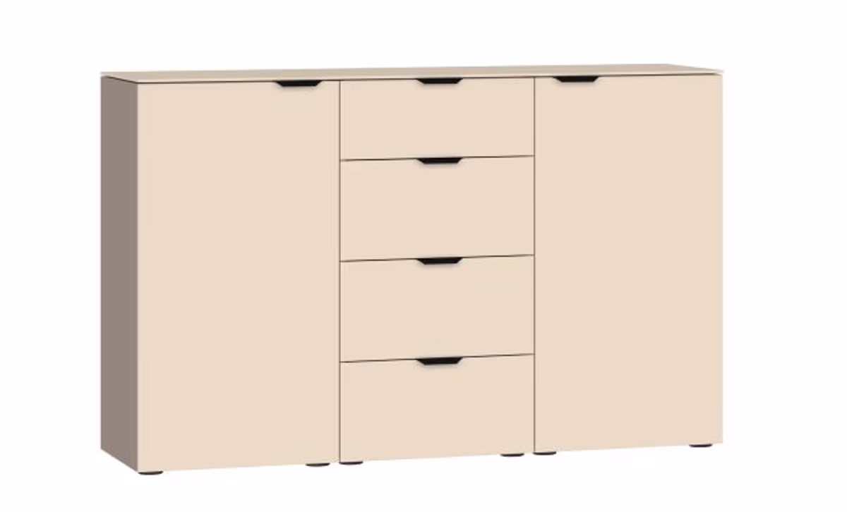 Kommode JOIN IT- Nougat, Glas, Creme