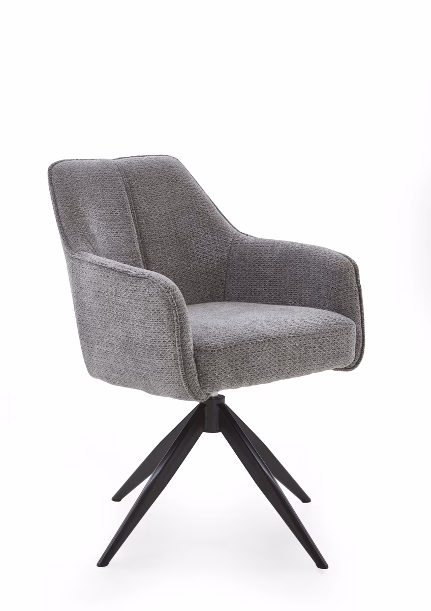 Schalensessel - Stoff, Grau, drehbar