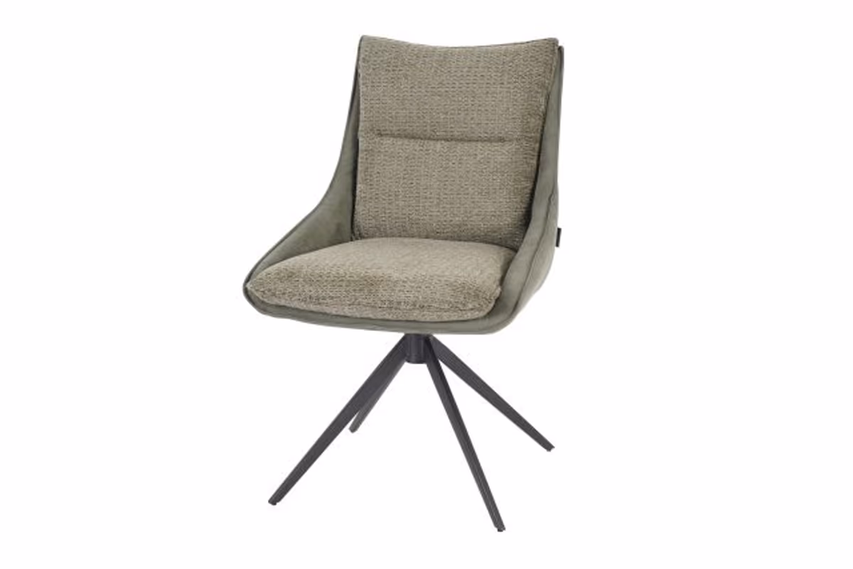 Stuhl MANDY - drehbar, Stoff, Grün