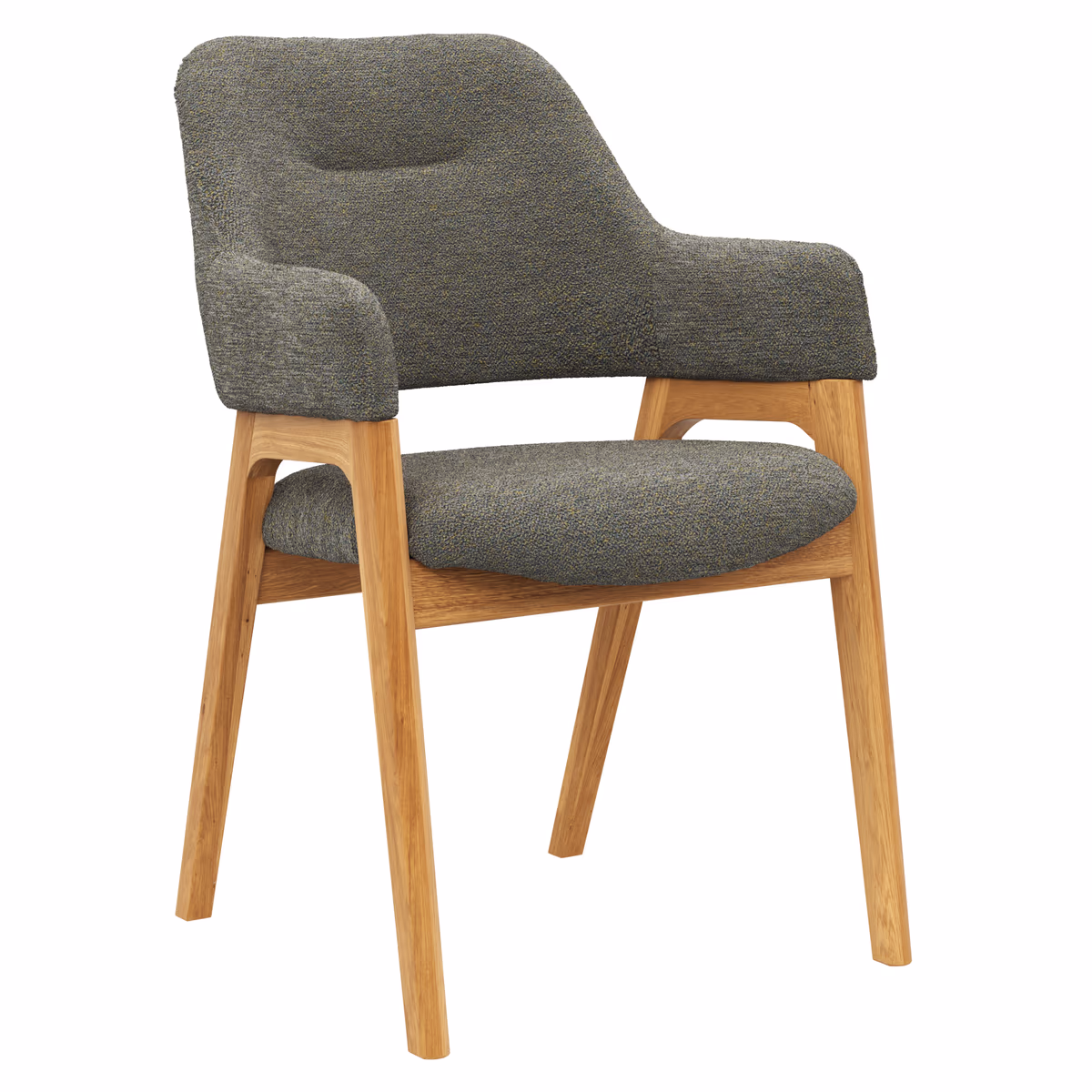 Armlehnstuhl Flore 1 - Stoff, Graugrün