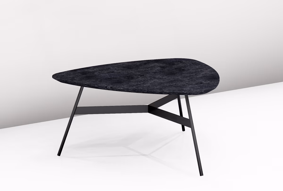 Couchtisch - LBH ca. 87x90x35 cm, Keramik Anthrazit