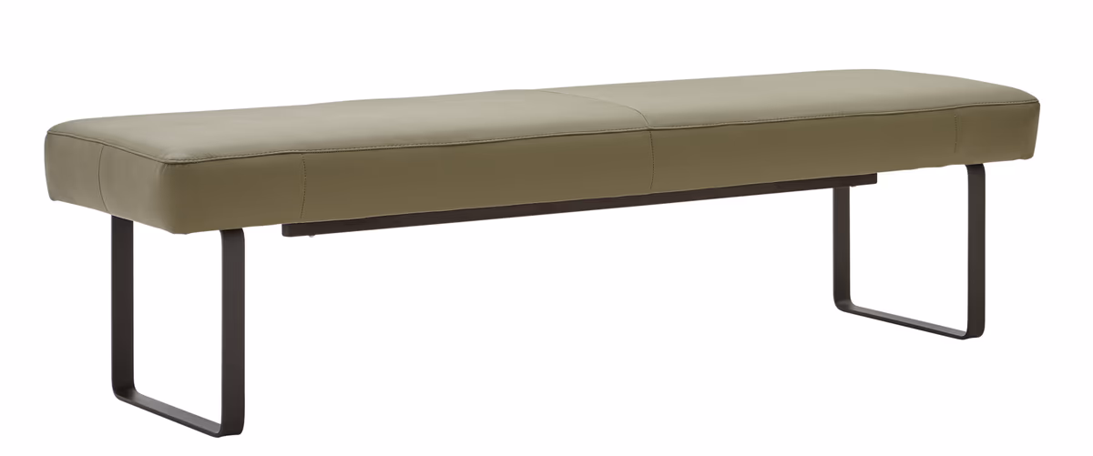 Polsterbank Carmelo - Breite ca. 183 cm, Leder olivgrün