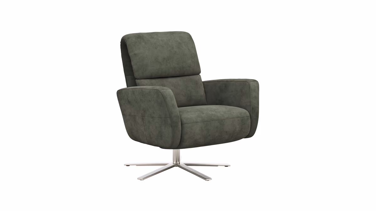 Drehsessel Lotta -Größe L, inkl. Relaxfunktion, Stoff, Olive