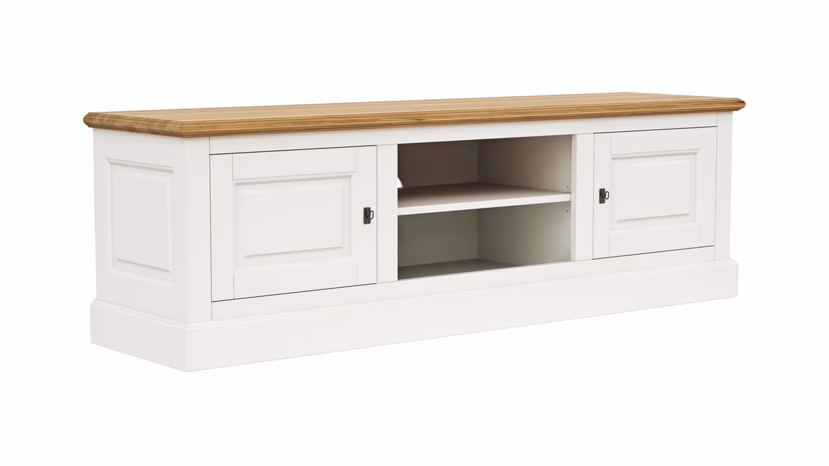 TV-Board Louisiana - teilmassiv, Weiß