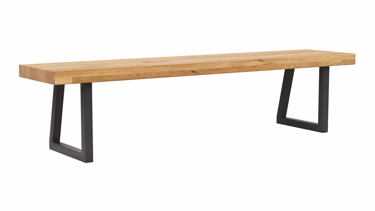 Holzbank Clifton - Breite ca. 180cm, Wildeiche massiv, natur