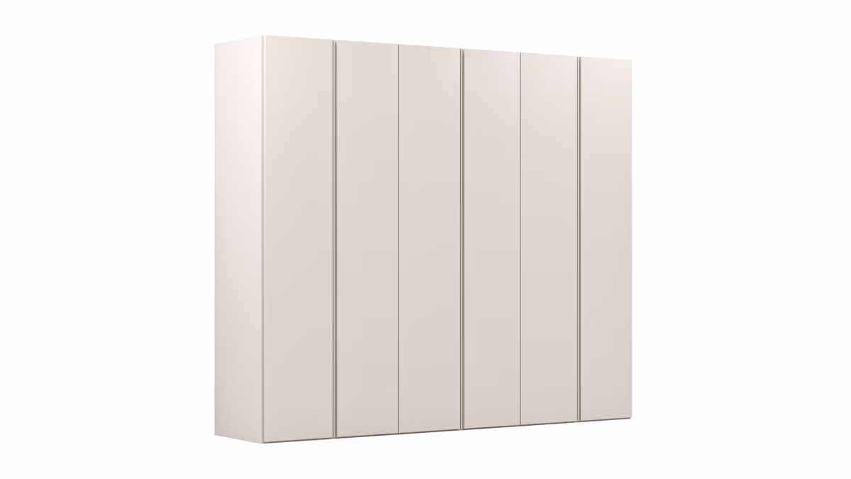 Drehtürenschrank Loretto - B ca. 280 cm, Melamin, Perlmutt