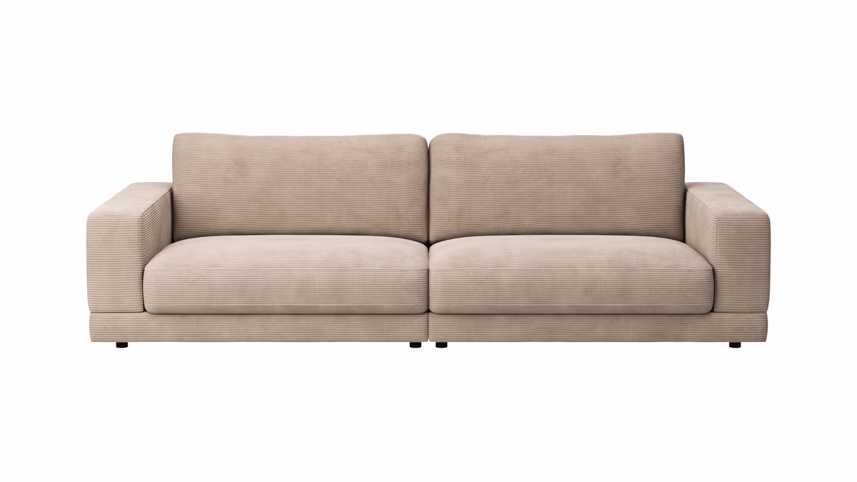 Sofa Juni - 3-Sitzer, Cord, Taupe