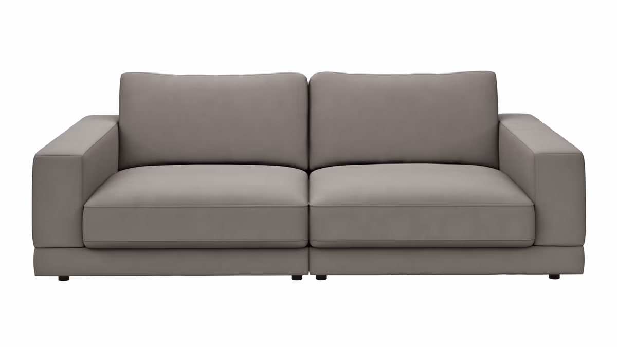 Megasofa Juni Lounge - B ca. 292 cm, Leder, Silbergrau