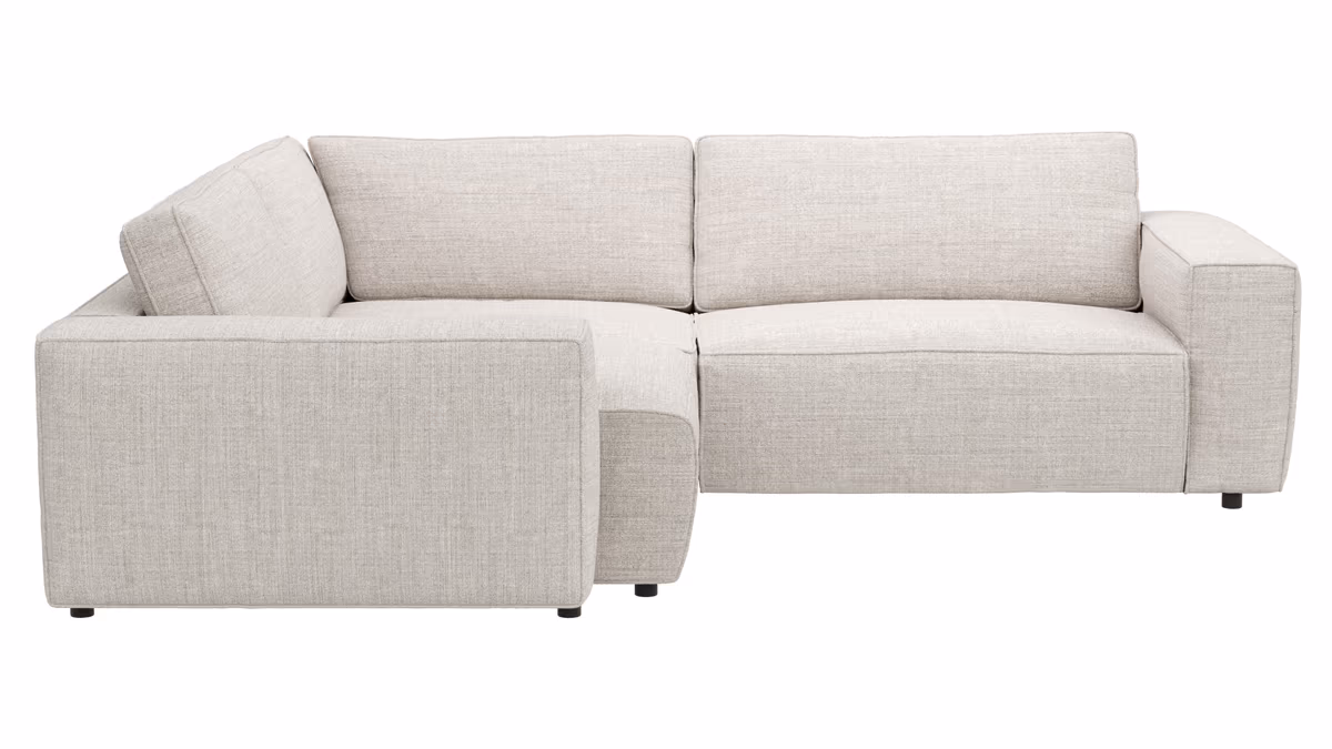 Ecksofa Lilaia - 1,5-Sitzer Tief, Ecke, 2-Sitzer rechts, Stoff, Kaschmir