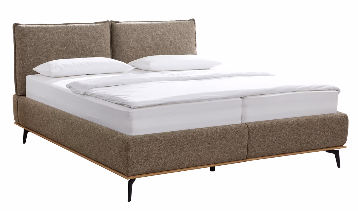 Polsterbett EM Samana - Liegefläche ca. 180x200 cm, Stoff, braun