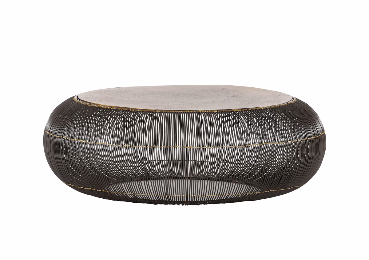 Couchtisch Coffe_Archie - D. ca. 75 cm, Metall, Schwarz