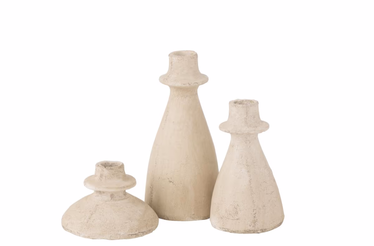 Deko-Kerzenleuchter - Cremefarben, HD ca. 15x9 cm