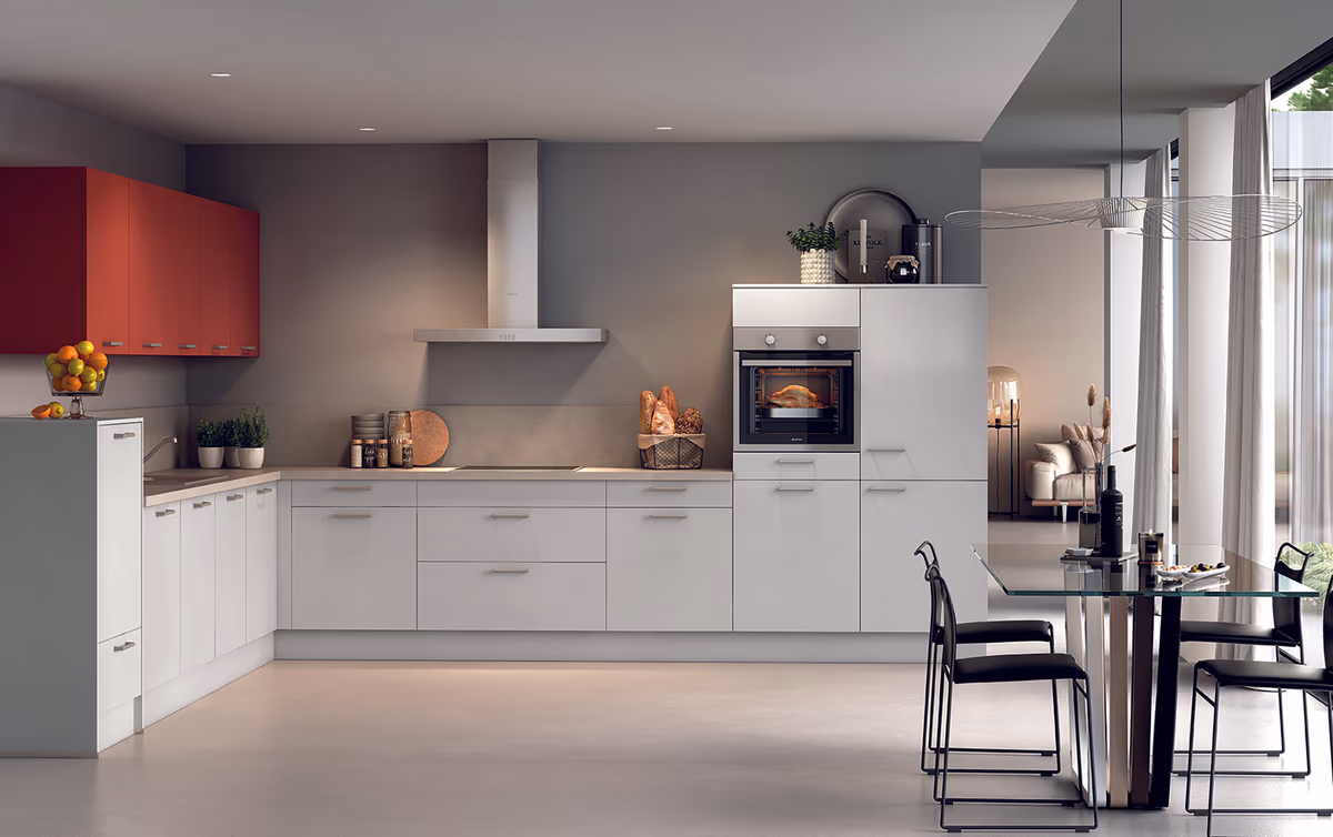 L-Küche 51.190 4 521, Kristallgrau