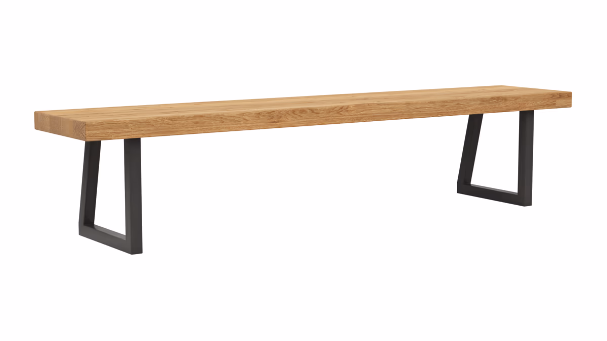 Holzbank Clifton - Breite ca. 200cm, Zerreiche massiv, natur