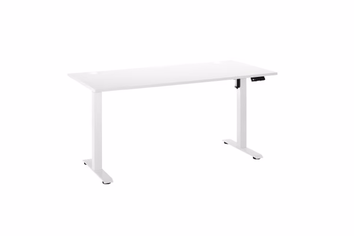 Schreibtisch - höhenverstellbar, LB ca. 160x77 cm, Weiß